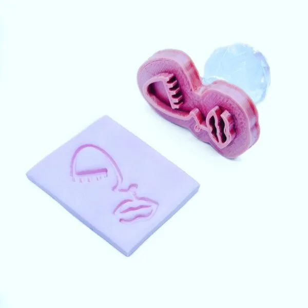 Abstract Face Stamp for Clay Dough and Fondant