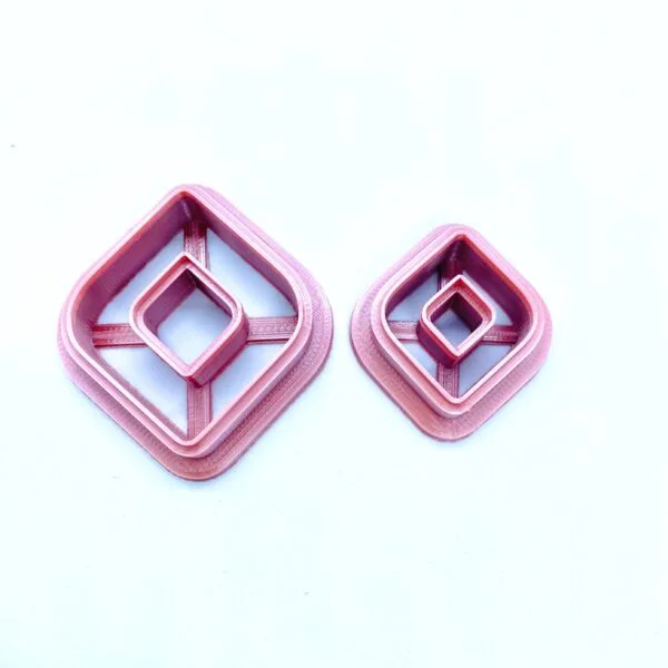 Pointed Rounded Square Donut Pendant Clay Cutter