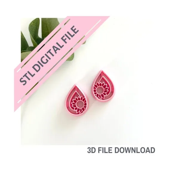 Sunflower Drop Clay Cutter Set Digital Download