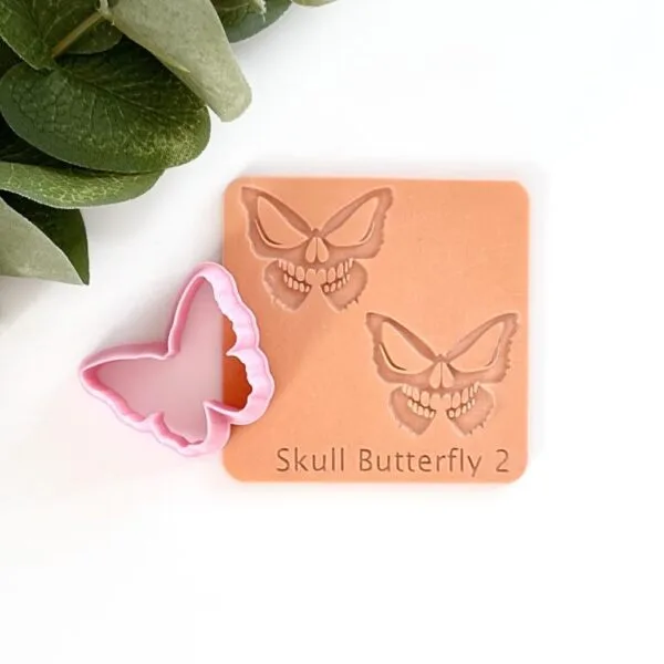 Skull Butterfly 2 Texture Tile and Clay Cutter Set