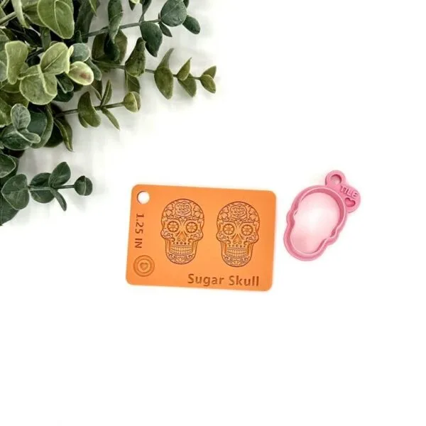 Sugar Skull Texture Tile & Matching Clay Cutter