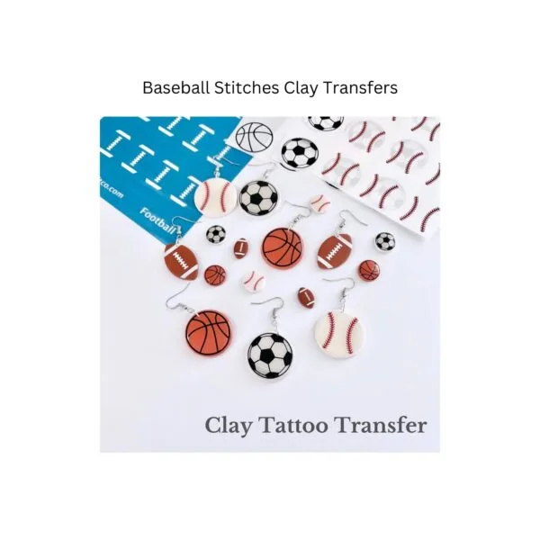 Baseball Clay Tattoo Transfers