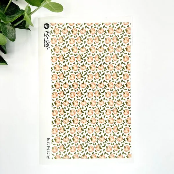 Just Peachy Peach Fruit Pattern Clay Tattoo Transfers