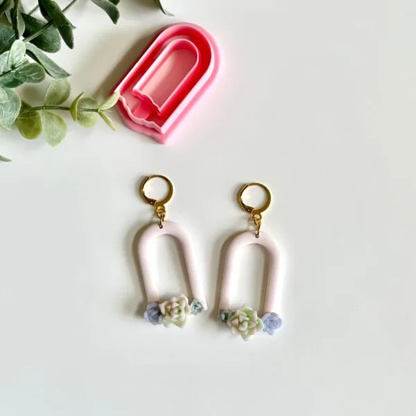 Arch Bouquet Hoop Donut Dangle Earring Clay Cutter