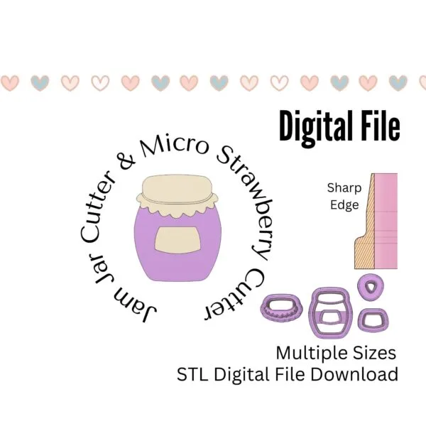 Jam Jar & Micro Strawberry Cutter Set Digital Download