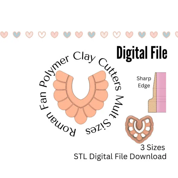 Roman Fan Clay Cutters Digital Download STL File