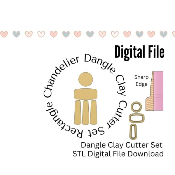 Rectangle Chandelier Dangle Cutter Set Digital Download STL File