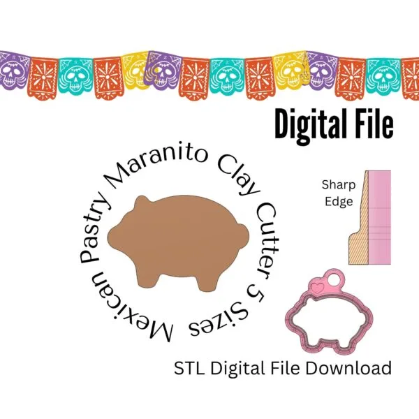 Mexican Maranito Pastry Breaed Dangle & Stud Earring Clay Cutter Digital Download STL Files