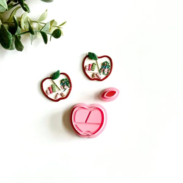 Apple Bookshelf Dangle Earring Clay Cutter Set